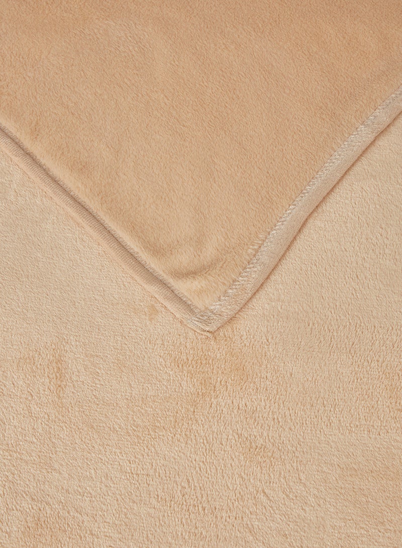 Comfy - Luxury Blanket Flannel Beige 220x240cm - Image 1