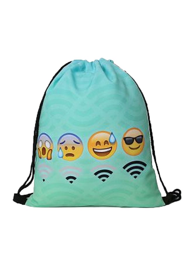 Generic Emoji Printed Sack Pack Sea Green/Yellow/Black  - Image 1