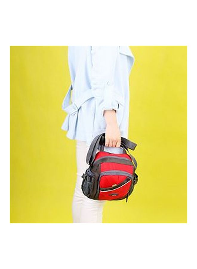 BAGGRA Nylon Crossbody Bag Red/Black - Image 2