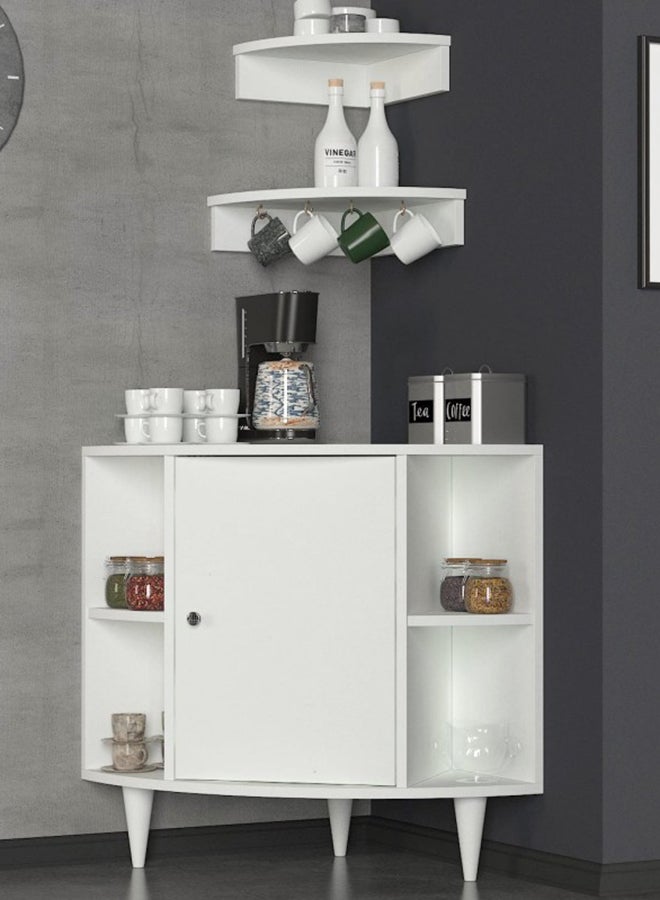 سحابة خزانة مطبخ بباب واحد أبيض 75x60x61سم - Image 3