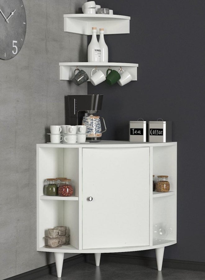 سحابة خزانة مطبخ بباب واحد أبيض 75x60x61سم - Image 4