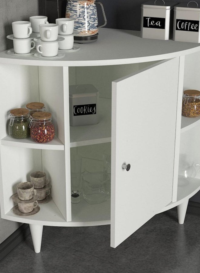 سحابة خزانة مطبخ بباب واحد أبيض 75x60x61سم - Image 5