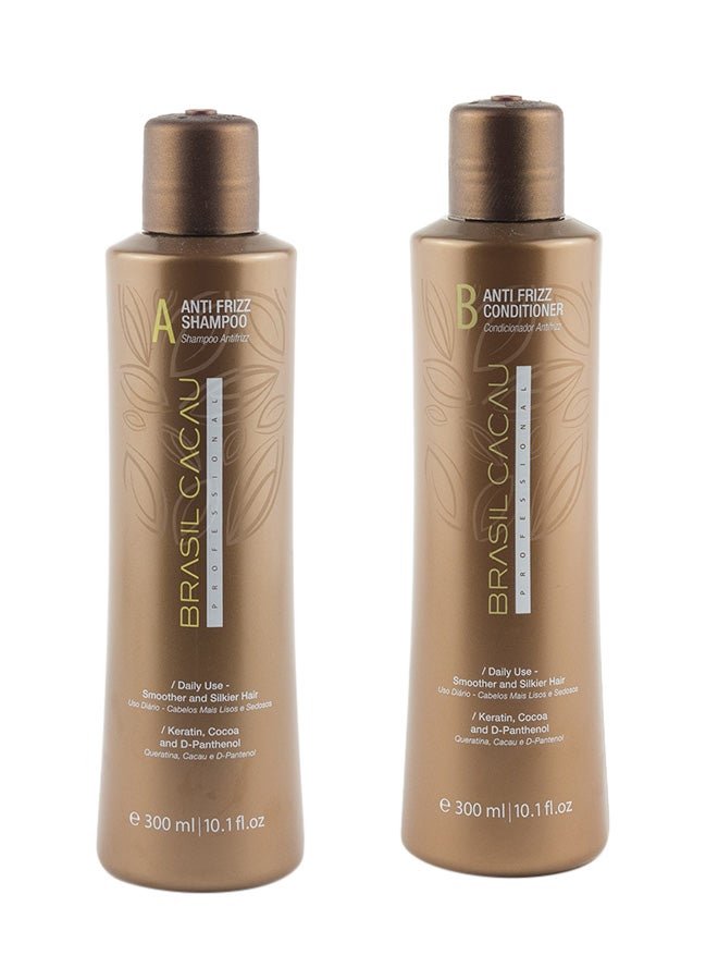 Brasil Cacau 2-Piece Anti-Frizz Shampoo And Conditioner Brown (2x 300 ml)  - Image 1