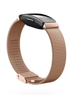 Fitbit Inspire Metal Mesh Design Stainless Steel Replacement Band Rose Gold  - Image 2