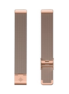 Fitbit Inspire Metal Mesh Design Stainless Steel Replacement Band Rose Gold  - Image 3