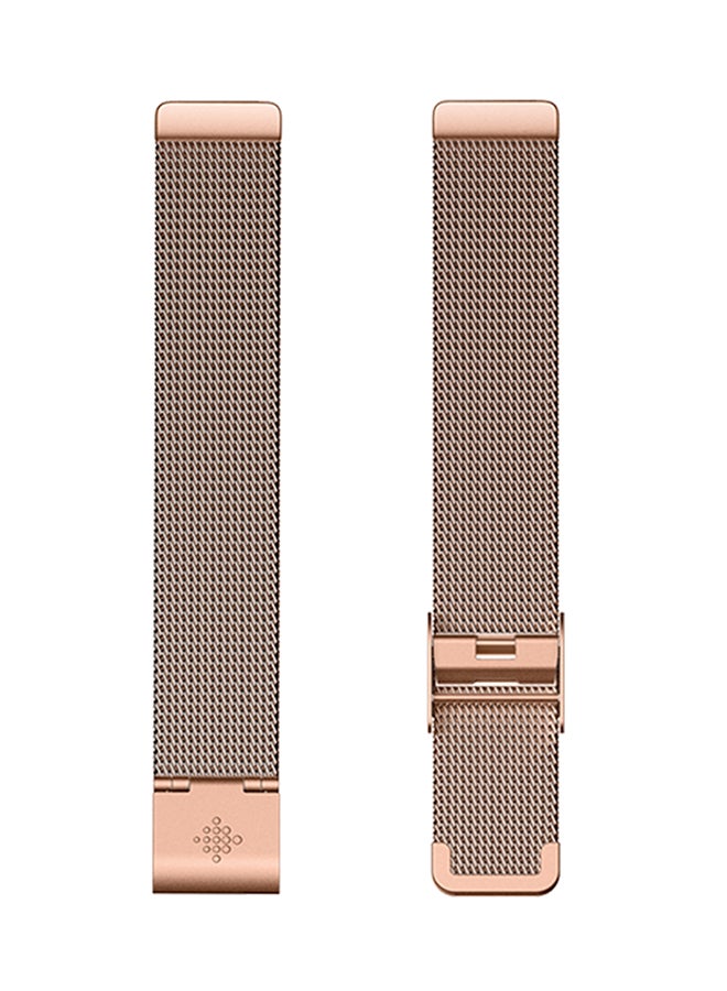 Fitbit Inspire Metal Mesh Design Stainless Steel Replacement Band Rose Gold  - Image 3
