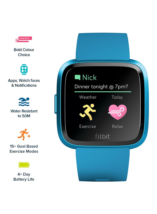 Fitbit Versa Lite  Fitness Tracker Marina Blue/Marina Blue Aluminum - Image 2