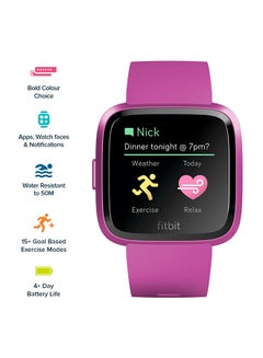 Fitbit Versa Lite Aluminum Fitness Tracker Mulberry  - Image 2