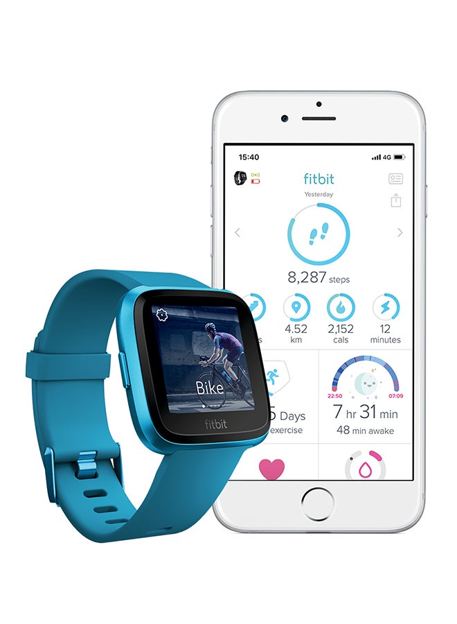 Fitbit Versa Lite  Fitness Tracker Marina Blue/Marina Blue Aluminum - Image 3