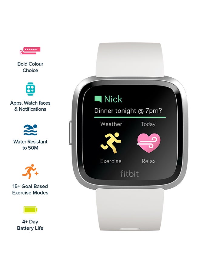 Fitbit Versa Lite Aluminum Fitness Tracker White/Silver - Image 2
