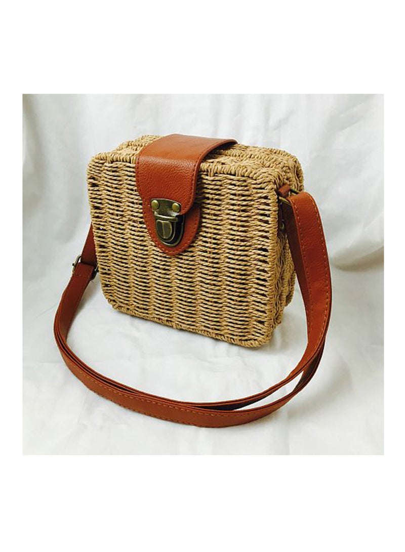 Generic - Handmade Straw Bag Camel - Image 1