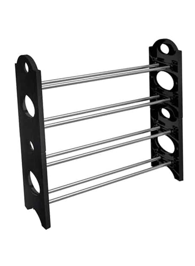 4 Layer Stackable Shoe Rack Black/White 25x25x7.9cm
