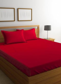 Portico New York Percale Duvet Cover Cotton Red  - Image 1