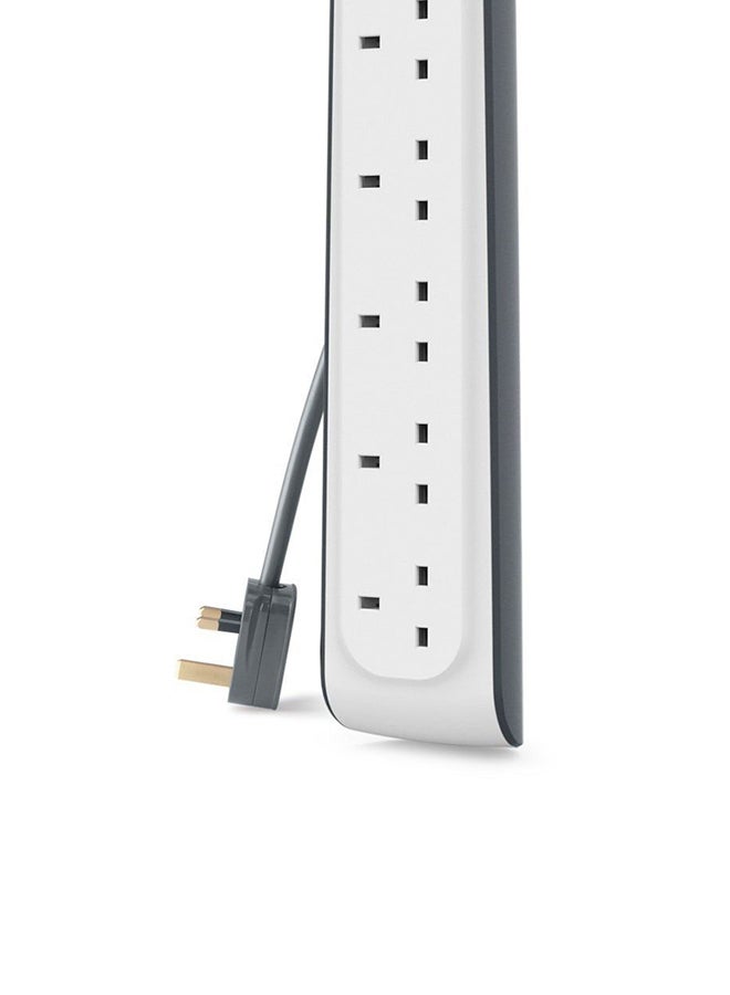 belkin Belkin 6 Way/6 Plug Surge Protection Strip With 2 Meters Cord Length - Heavy Duty Electrical Extension Socket white  - Image 2
