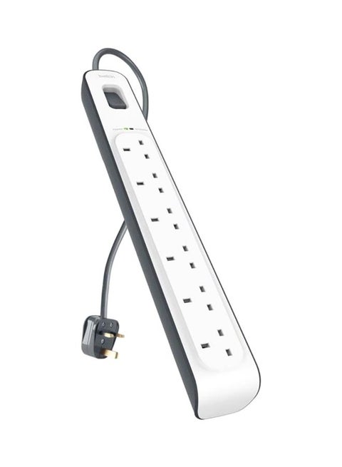 Surge Protection Strip 6 X 2.4Amp With Power Cord White 2meter