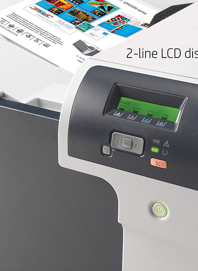 HP - CP5225dn LaserJet Professional Color Laser Printer With 600x600 dpi 20 ppm Print Speed Automatic Duplex Printing Two-Line LCD Display And 350 Sheets Input Capacity USB 2.0 & ETH CE712A White - Image 1