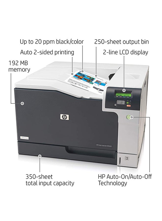 HP - CP5225dn LaserJet Professional Color Laser Printer With 600x600 dpi 20 ppm Print Speed Automatic Duplex Printing Two-Line LCD Display And 350 Sheets Input Capacity USB 2.0 & ETH CE712A White - Image 1