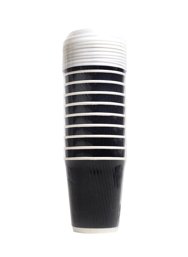 Squarehead - 20-Piece Rippled Paper Cup Set Black - Image 1