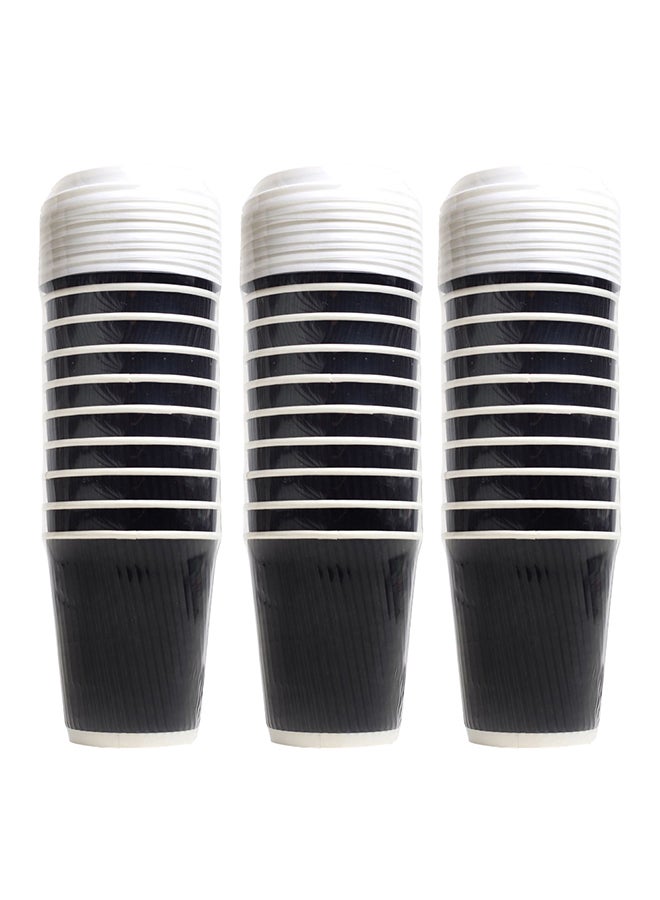 Squarehead 60 Piece Rippled Paper Cup Set Black  - Image 1