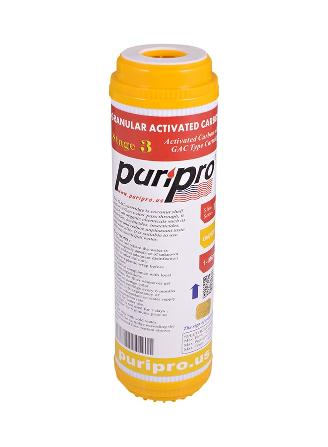 PuriPro Granular Activated Carbon Water Filter Cartridge Multicolour 10inch - Image 1