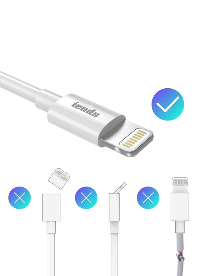 آيندز كابل بمنفذ Lightning للأجهزة بنظام التشغيل iOS أبيض - Image 2