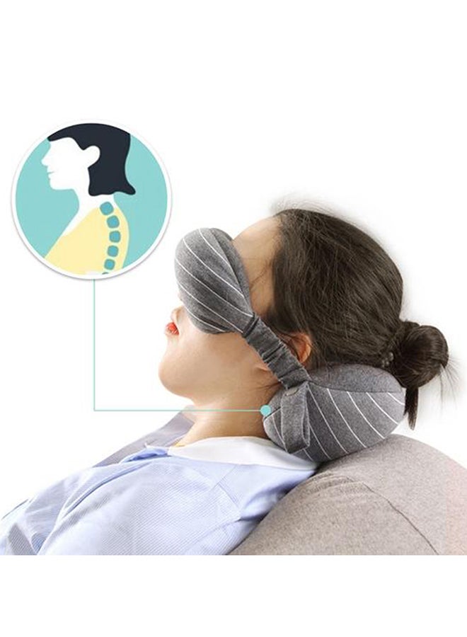 Generic - 2 In 1 Travel Eye Mask and Neck Support Mediation Pillow Grey - Image 1