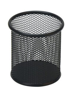 Deli Circular Mesh Pen Holder Black  - Image 1