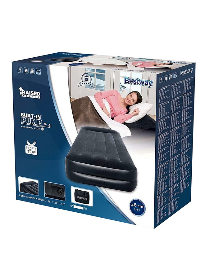 بست واي سرير هوائي إيرولكس مزدوج بمضخة مدمجة تعمل بالتيار المتردد أسود 75 x 38 x 18بوصة - Image 2