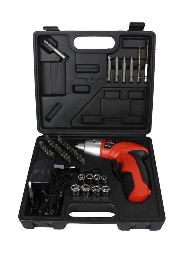 JUCO - 44-Piece Cordless Screwdriver Set Black/Red 8cm - Image 1