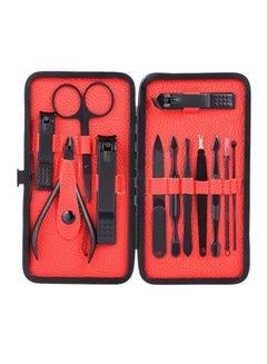 Beauenty Stainless Steel Nail Clipper Kit Nail Tools Manicure Set Black/Red Black/Red  - Image 1