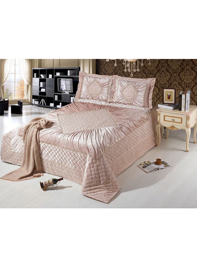 Senoures - 3-Piece Bedspread With Coverlet Velvet Light Pink - Image 1