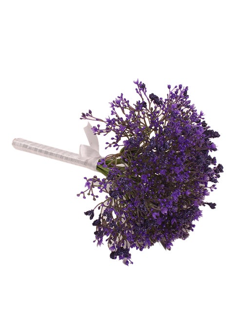 12 Heads Bunch Of Colorful Stars Holding Artificial Flower Stick Purple
