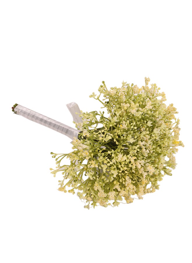 FUNLIFE 12 Heads Bunch Of Colorful Stars Holding Artificial Flower Stick Beige/Green