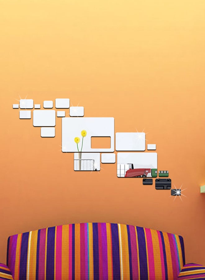 FUNLIFE Geometric Environmentally Friendly Removable Mirror Wall Sticker Silver - Image 3