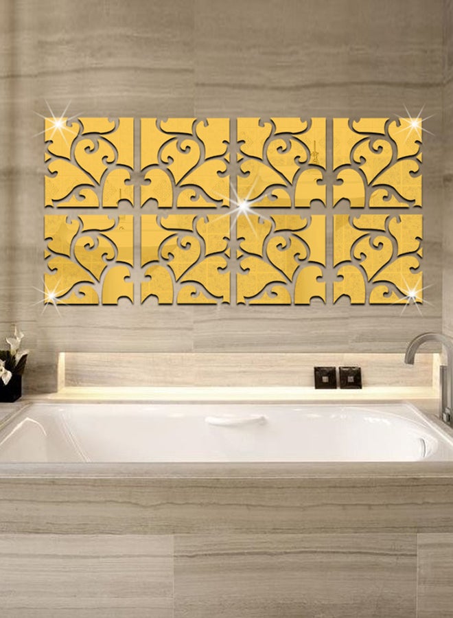 FUNLIFE - Patterned Mirror Wall Sticker Gold - Image 1
