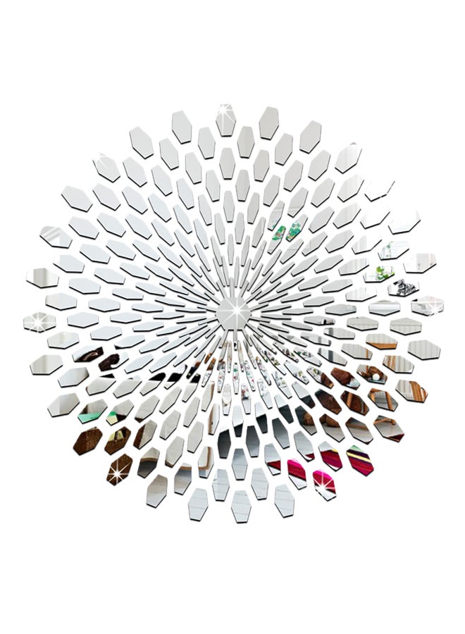 FUNLIFE Decorative Graphic Mirror Wall Sticker Silver - Image 1