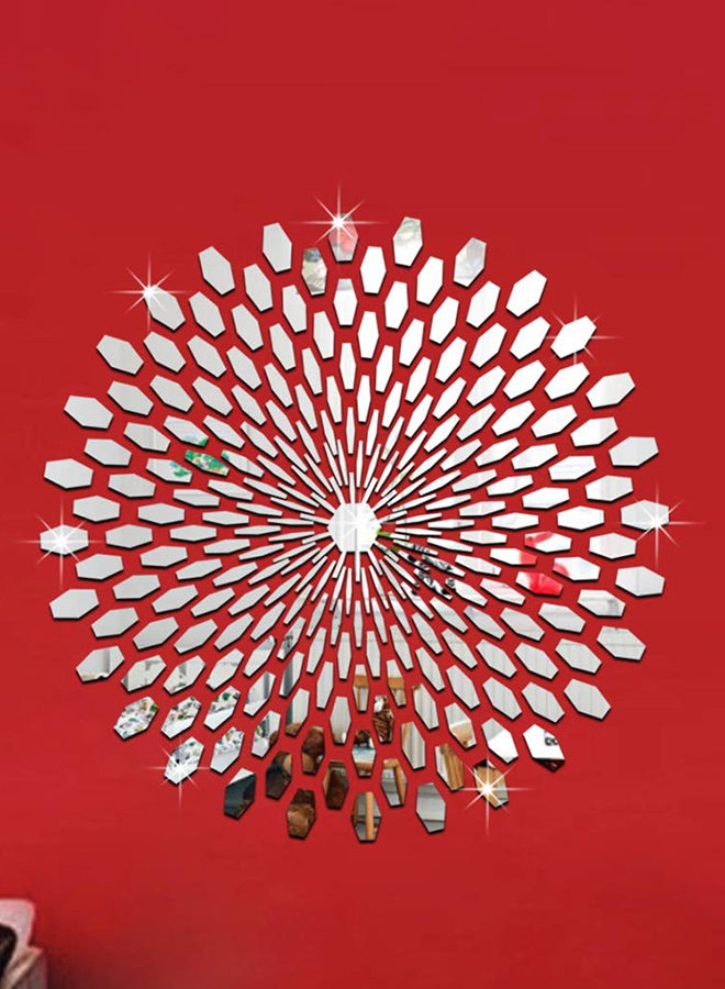 FUNLIFE Decorative Graphic Mirror Wall Sticker Silver - Image 2