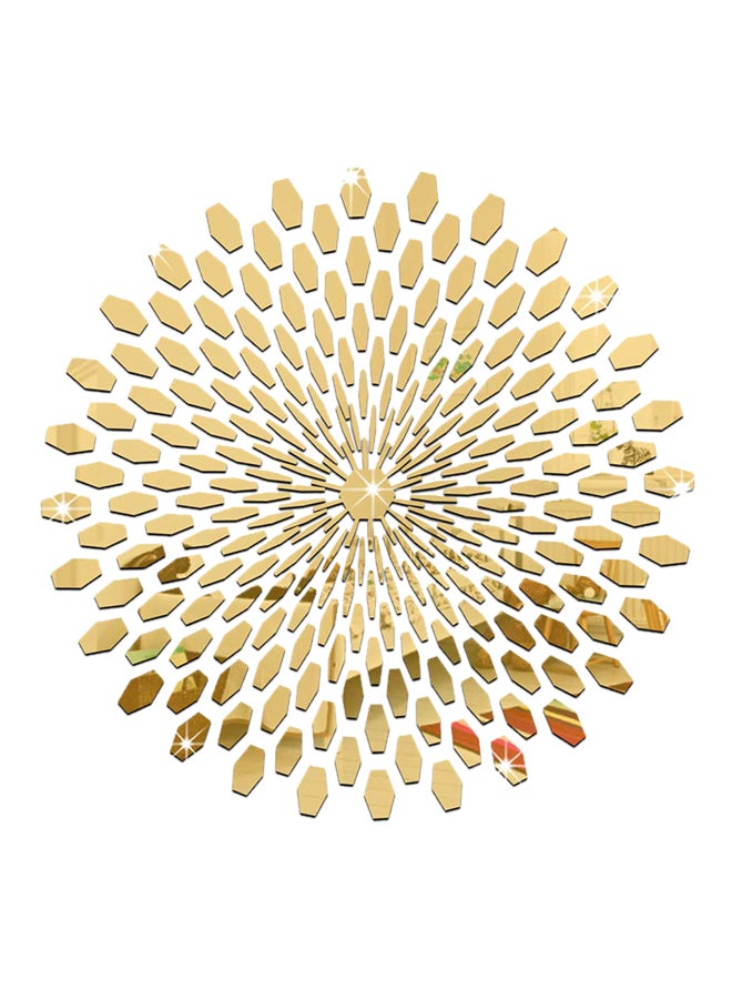 FUNLIFE Decorative Graphic Mirror Wall Sticker Gold - Image 1