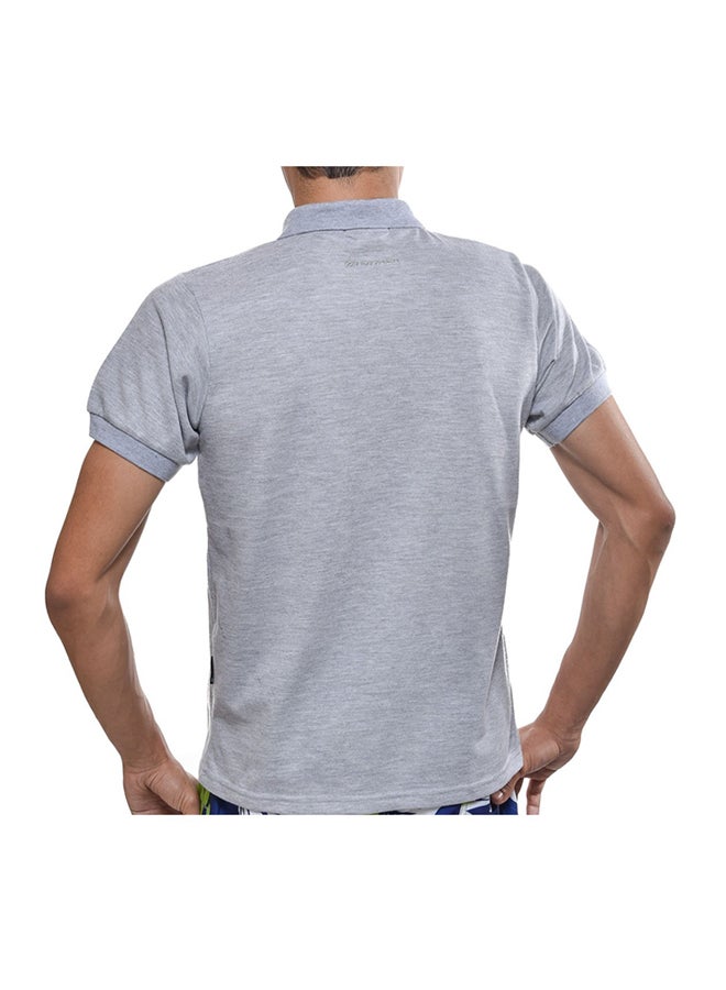 Hattrick Collared Neck Short Sleeve Polo Shirt Grey - Image 3