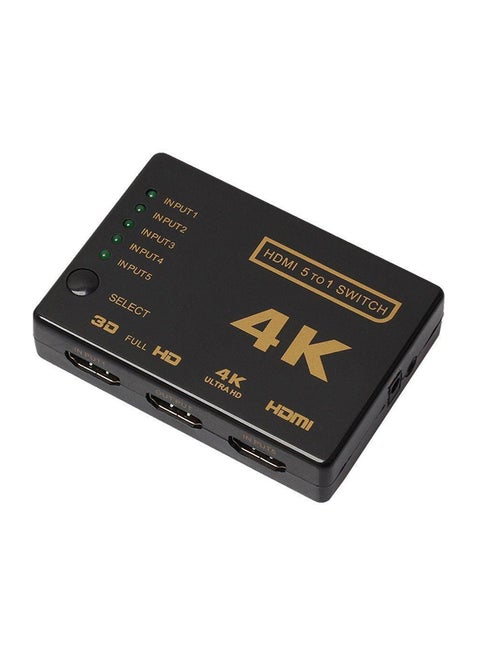 محول مفتاح HDMI 5 في 1 لإكس بوكس وان أسود
