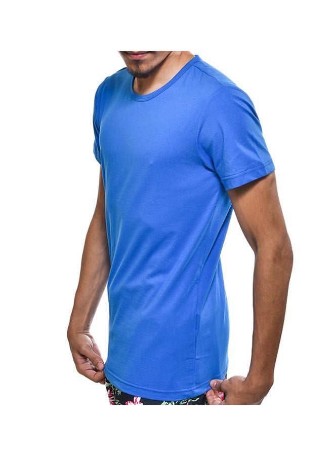 Hattrick - Round Neck Short Sleeve T-Shirt Blue - Image 1