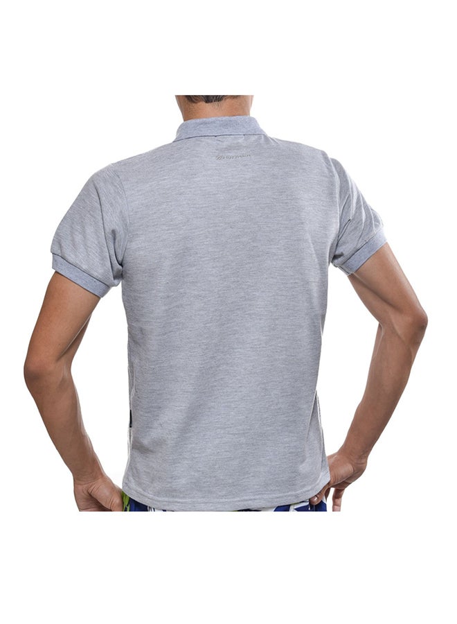 Hattrick Collared Neck Short Sleeve Polo Shirt Grey  - Image 3
