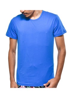 Round Neck Short Sleeve T-Shirt Blue