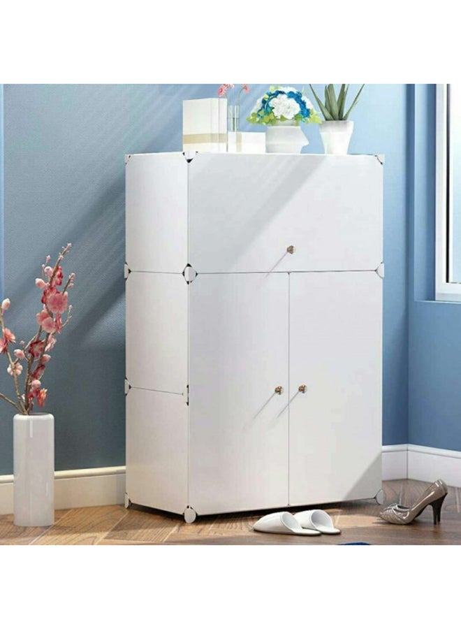 Shoe Rack Plastic Cupboard White - Image 2