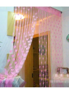 Pack Of 2 Polyester Door Curtains Floral Pink 213cm ( 7 Feet )