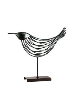 مجسم زينة بتصميم طائر من الأسلاك فضي 10.5x9.8x34.2سم