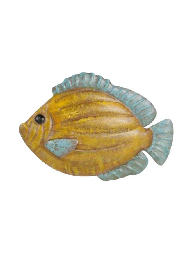 Fish Design Wall Hanging Ornament Beige/Blue 27x2x18centimeter 