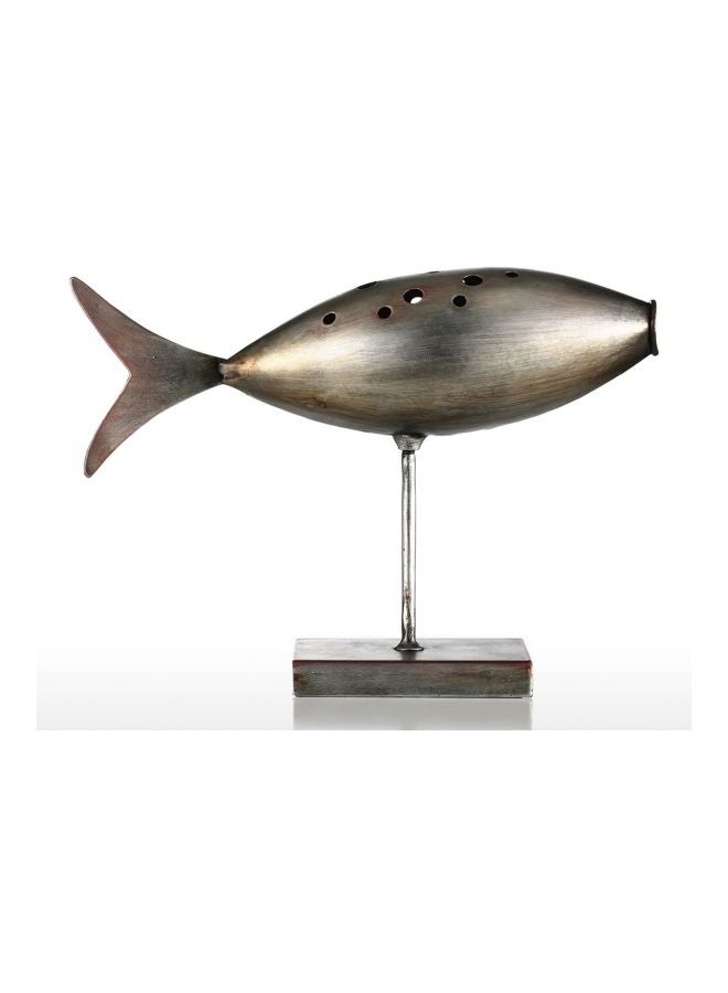 TOOARTS Decorative Fish Sculpture Silver 25x7x18cm - Image 2