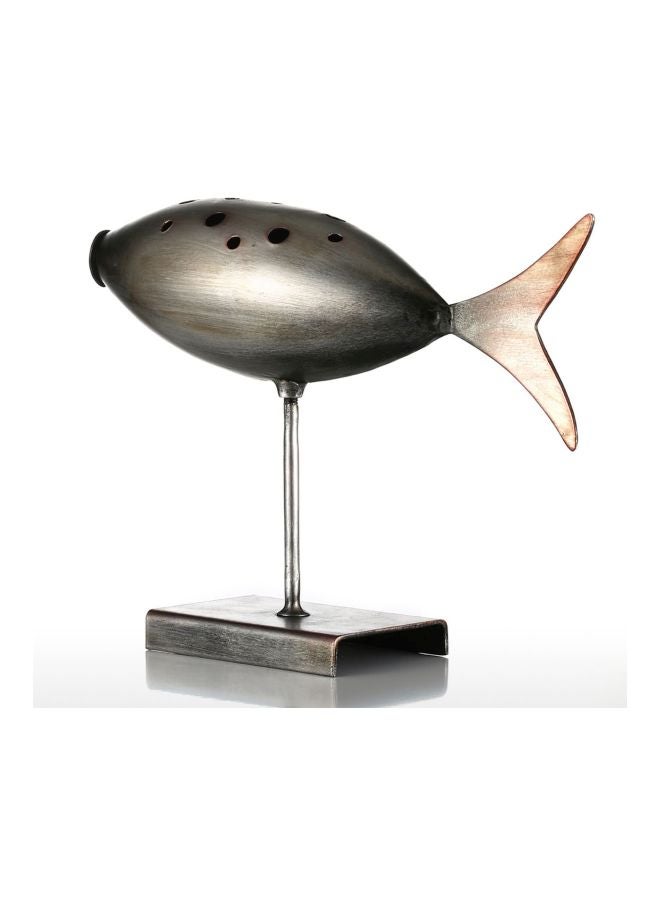 TOOARTS Decorative Fish Sculpture Silver 25x7x18cm - Image 3