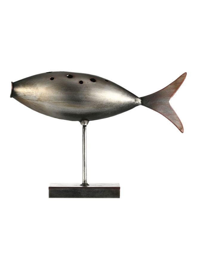 TOOARTS Decorative Fish Sculpture Silver 25x7x18cm - Image 1